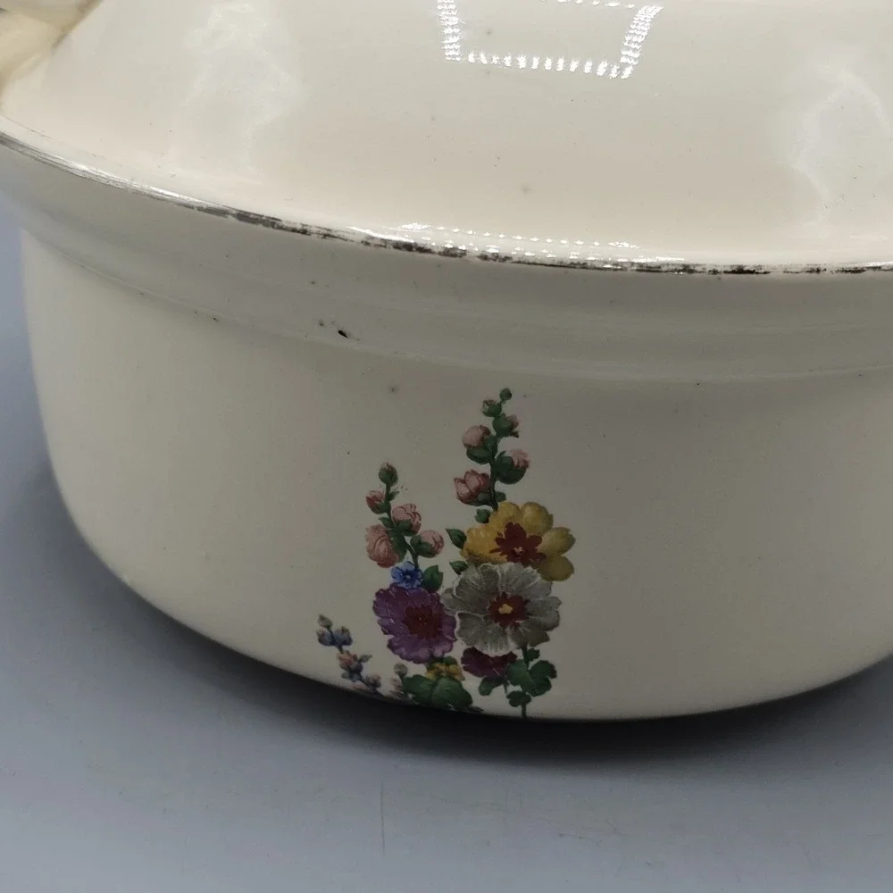 Vintage Universal Potteries Floral Casserole Made In USA Oven Proof Cottagecore